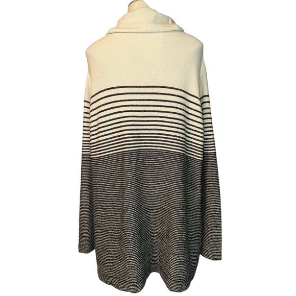 T by Talbots Women's XL Striped Cowl Neck Sweater - Picture 3 of 7